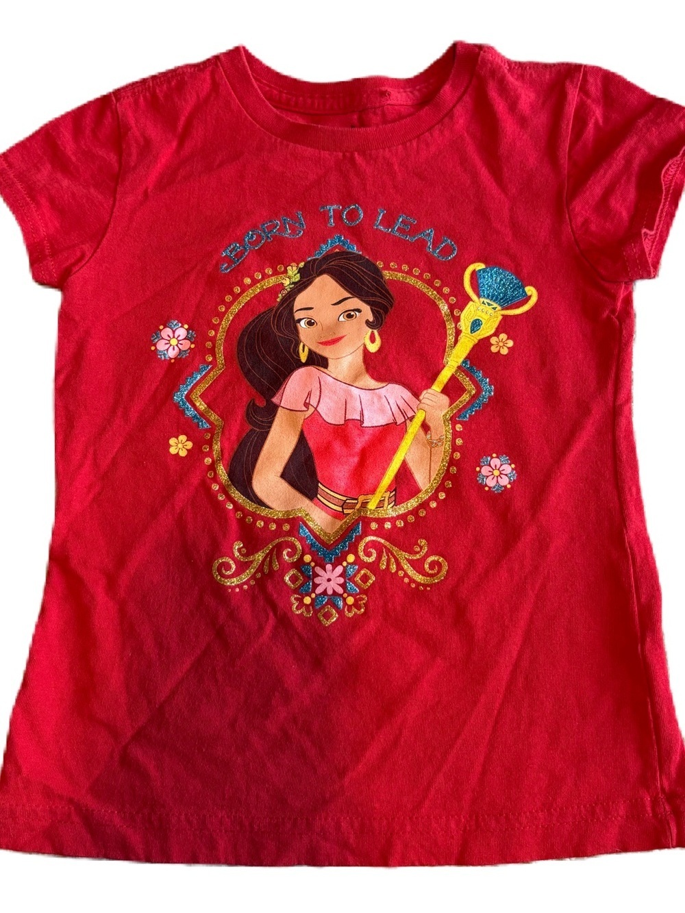 Disney Red 'Born to Lead' Elena of Avalor Short Sleeve T-shirt 5/6 Princess